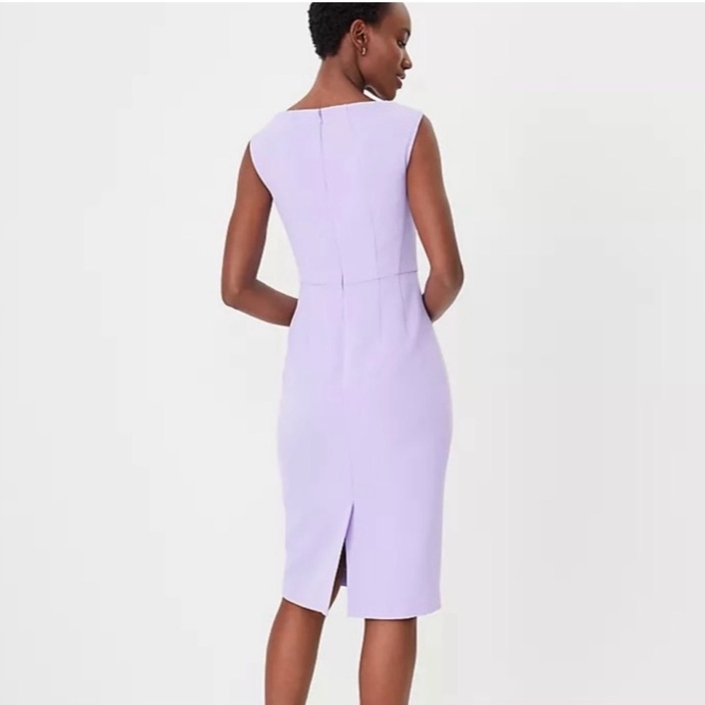 Ann Taylor Lavender Square-Neck Sheath Dress - Picture 2 of 10